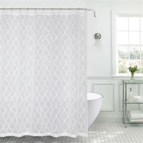 Serafina Home White Fabric Shower Curtain: Modern 